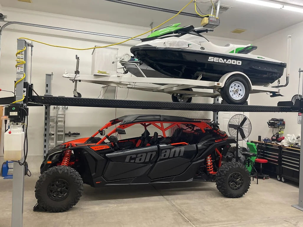 Wildfire lift for trailer storage and maintenance