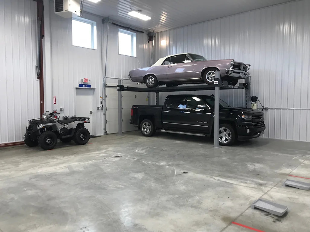 Side view of Wildfire 4 post car lift – XLT model